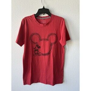K And T Apparel Red Mickey Mouse Graphic T-Shirt Size Small